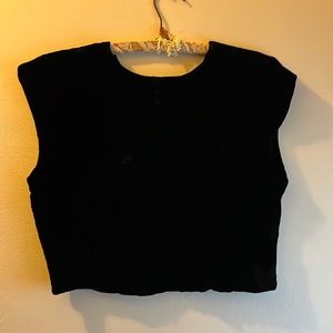 Vintage Black velvet crop top. Size medium